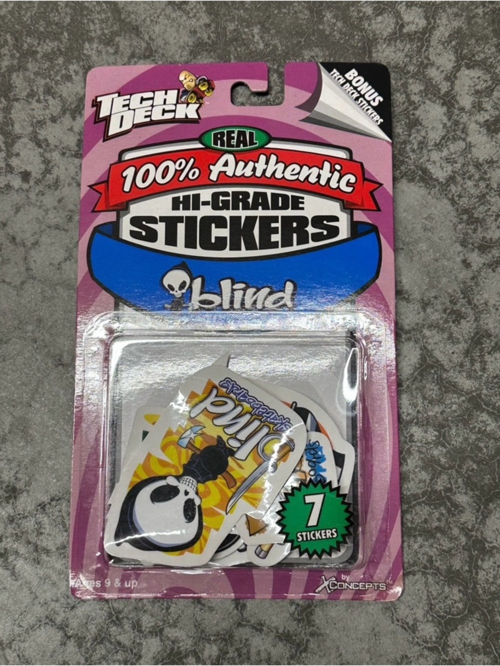 Vintage Blind Skateboards Hi Grade Stickers 1999 Tech Deck set of 7 New